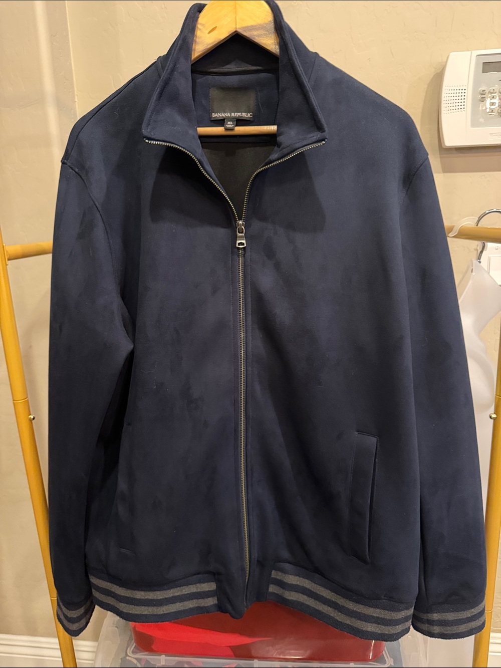 Banana Republic Navy Men’s Zip-Front Bomber Jacket